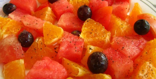 Fruit Salad Recipe Salad made with Tomato, Watermelon, Grape and Orange