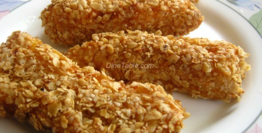 Oats Coated Banana Fry Evening Snack Recipe