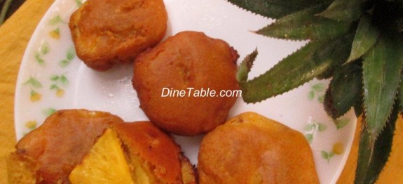 Fried Pineapple Fritters - Pineapple Bajji Recipe
