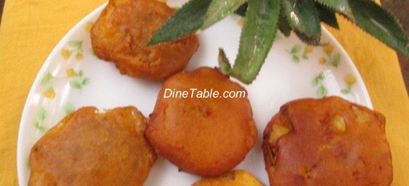 Fried Pineapple Fritters - Pineapple Bajji Recipe