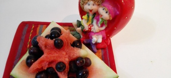 Fresh Fruit Salad With Watermelon And  Grapes