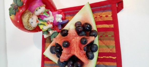 Fresh Fruit Salad With Watermelon And  Grapes