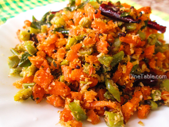 Carrot Beans Thoran Recipe - കാരറ്റ്‌ ബീൻസ് തോരൻ - Healthy Recipe