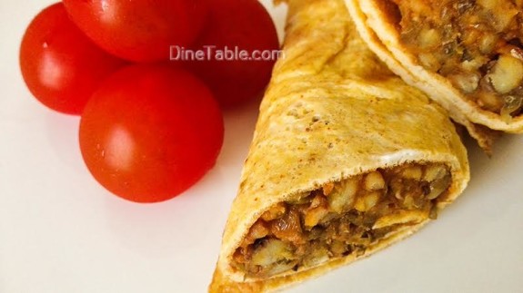 Omelette wrap with Moong dal stir fry Recipe - Easy Recipe - Breakfast Recipe