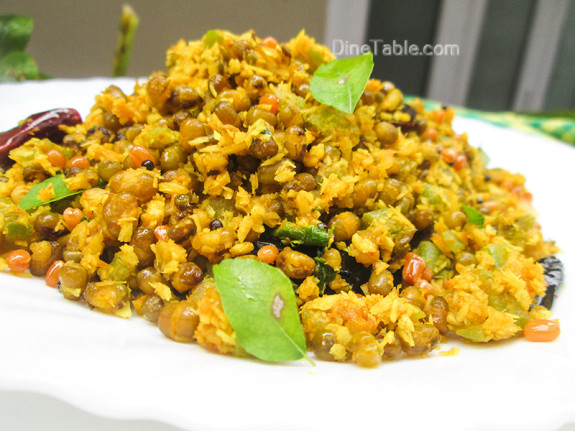 Chenathandu Cherupayar Thoran Recipe - Kerala Recipe - Vegetarian Recipe