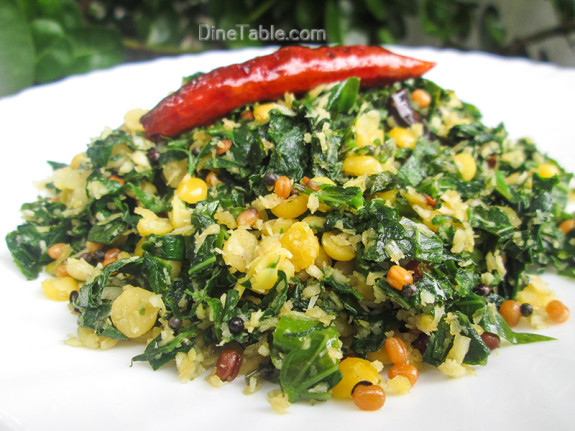 Cheera Parippu Thoran Recipe - ചീര പരിപ്പ് തോരൻ - Spinach Dal Stir Fry Recipe - Vegetarian Recipe