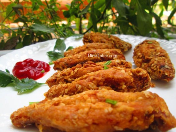 Oats Coated Crispy Fried Chicken Wings Recipe / Tasty Dish