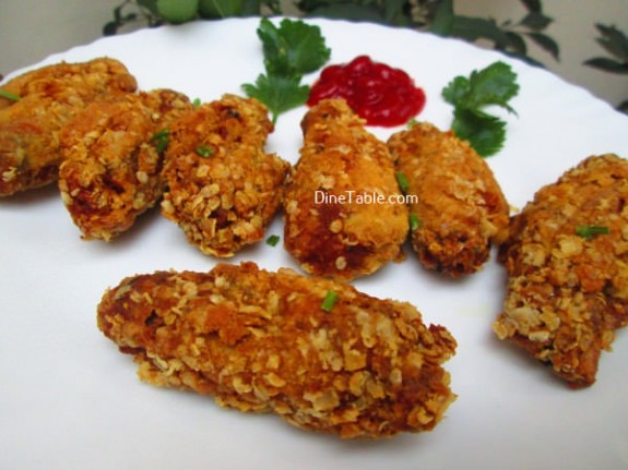 Oats Coated Crispy Fried Chicken Wings / Kids Snack