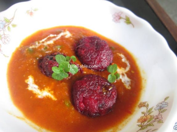 Beetroot Kofta Curry Recipe / Beetroot Curry