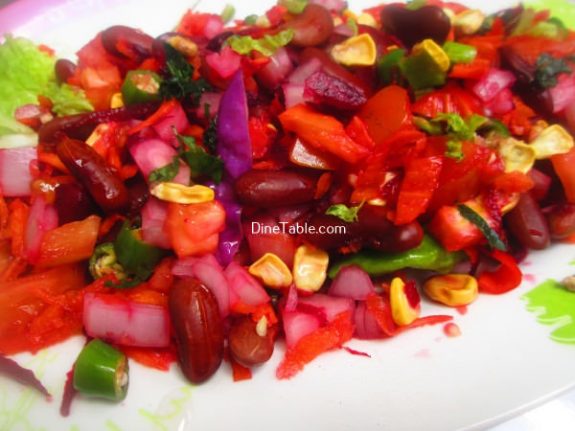 Rajma Carrot Beetroot Tomato Onion Corn Salad Recipe / Yummy Salad 