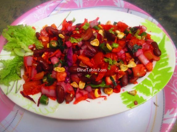 Rajma Carrot Beetroot Tomato Onion Corn Salad Recipe / Healthy Salad