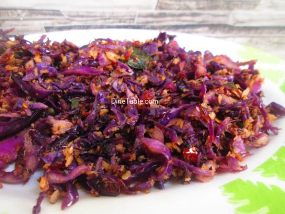 Purple Cabbage Thoran Recipe / Yummy Thoran 