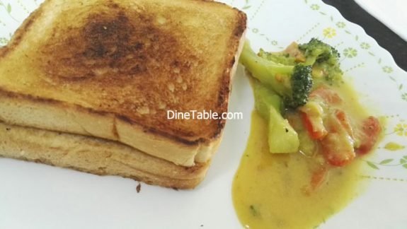 Broccoli Thai Curry - With Toasted Bread - Quick & Healthy Thai Veg Recipe