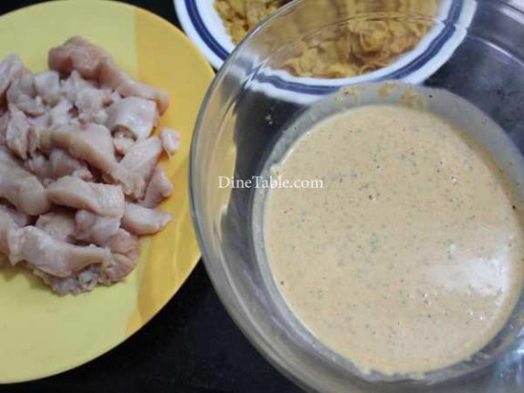 Cornflakes Coated Chicken Fingers Recipe - Quick Snack