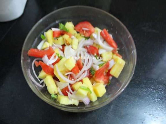 Pineapple Tomato Cucumber Onion Salad Recipe - Simple Dish