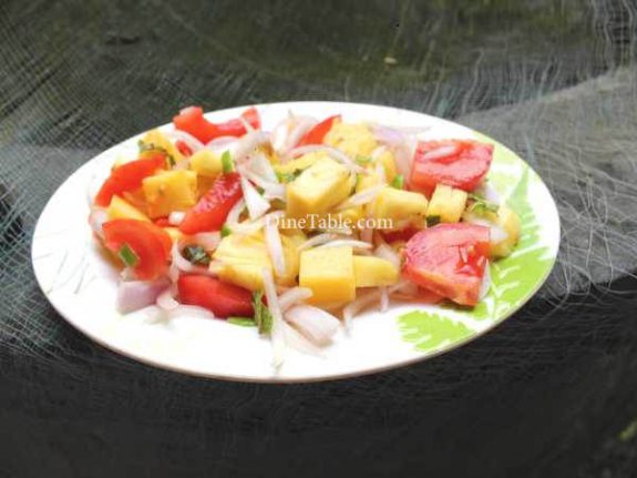 Pineapple Tomato Cucumber Onion Salad Recipe - Easy Dish