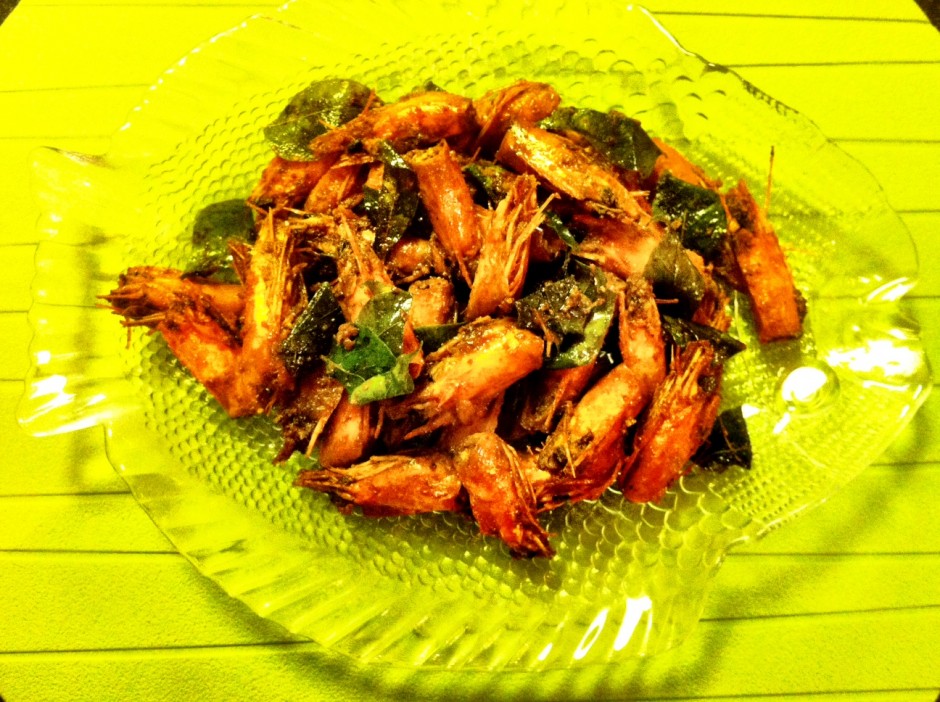 Chemmeen Thala fry | prawns fry recipe