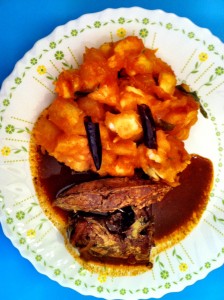 Tapioca ullathu with fish curry