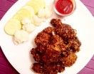 Crispy fried chicken with corn flakes