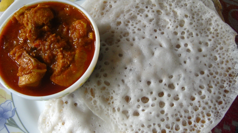 Vellayappam Kerala recipe - Rice pancake recipe Hoppers 