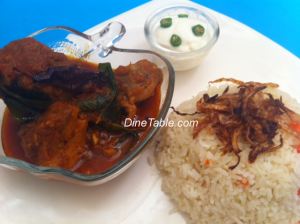 Ghee Rice with Malabar Chicken Curry & Youghurt