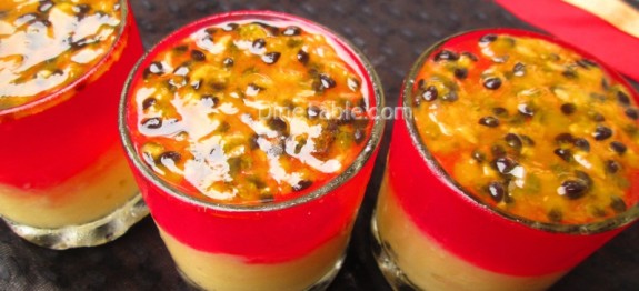 Jelly and custard dessert with passion fruit recipe | Easy dessert recipe