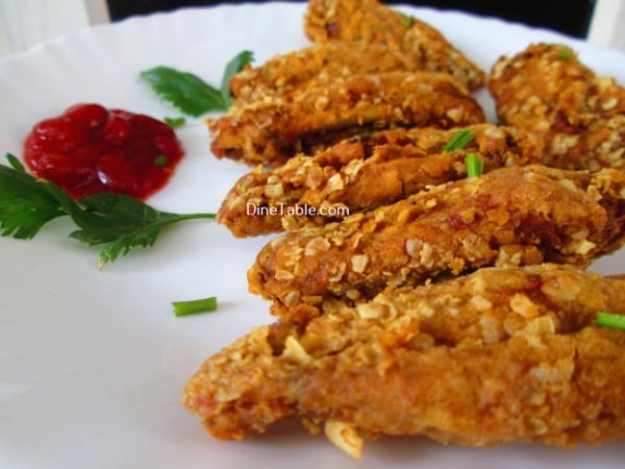 Oats Coated Crispy Fried Chicken Wings Recipe / Yummy Dish