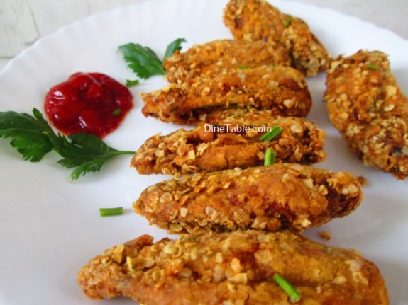 Oats Coated Crispy Fried Chicken Wings Recipe / Nonvegetarian Dish