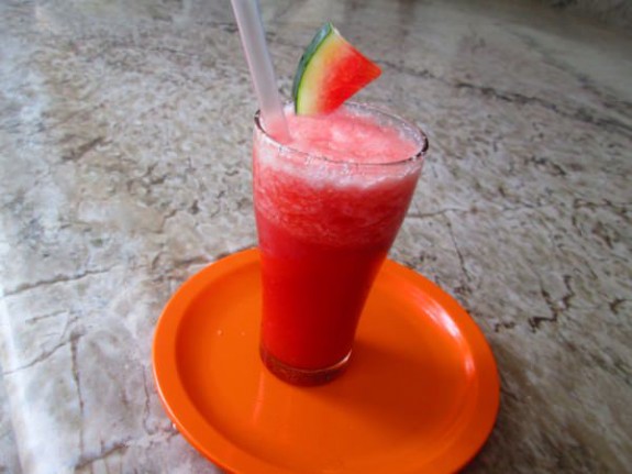Watermelon Strawberry And Coconut Water Smoothie Recipe / Simple Drink