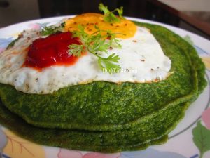 Cilantro and Spinach Pancake