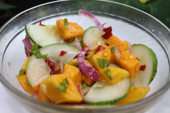 Cucumber Mango Onion Salad Recipe - Homemade Salad 