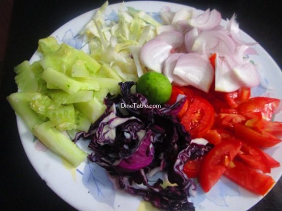 Cucumber, White and Purple Cabbage Salad Recipe - Quick Salad