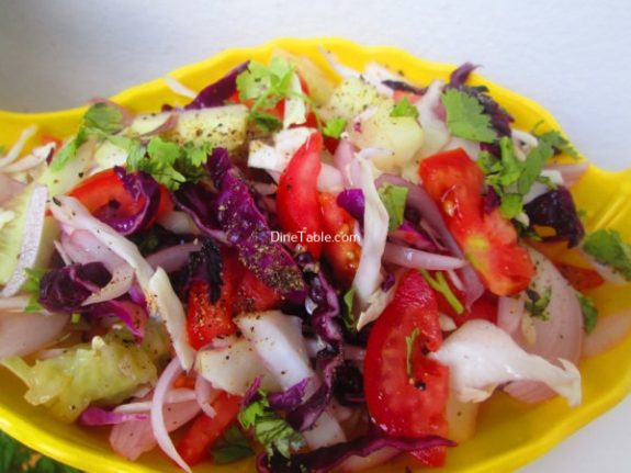 Cucumber, White and Purple Cabbage Salad Recipe - Yummy Salad